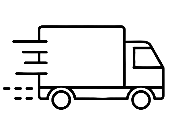 png of the outline of a fast delivery track.white backround